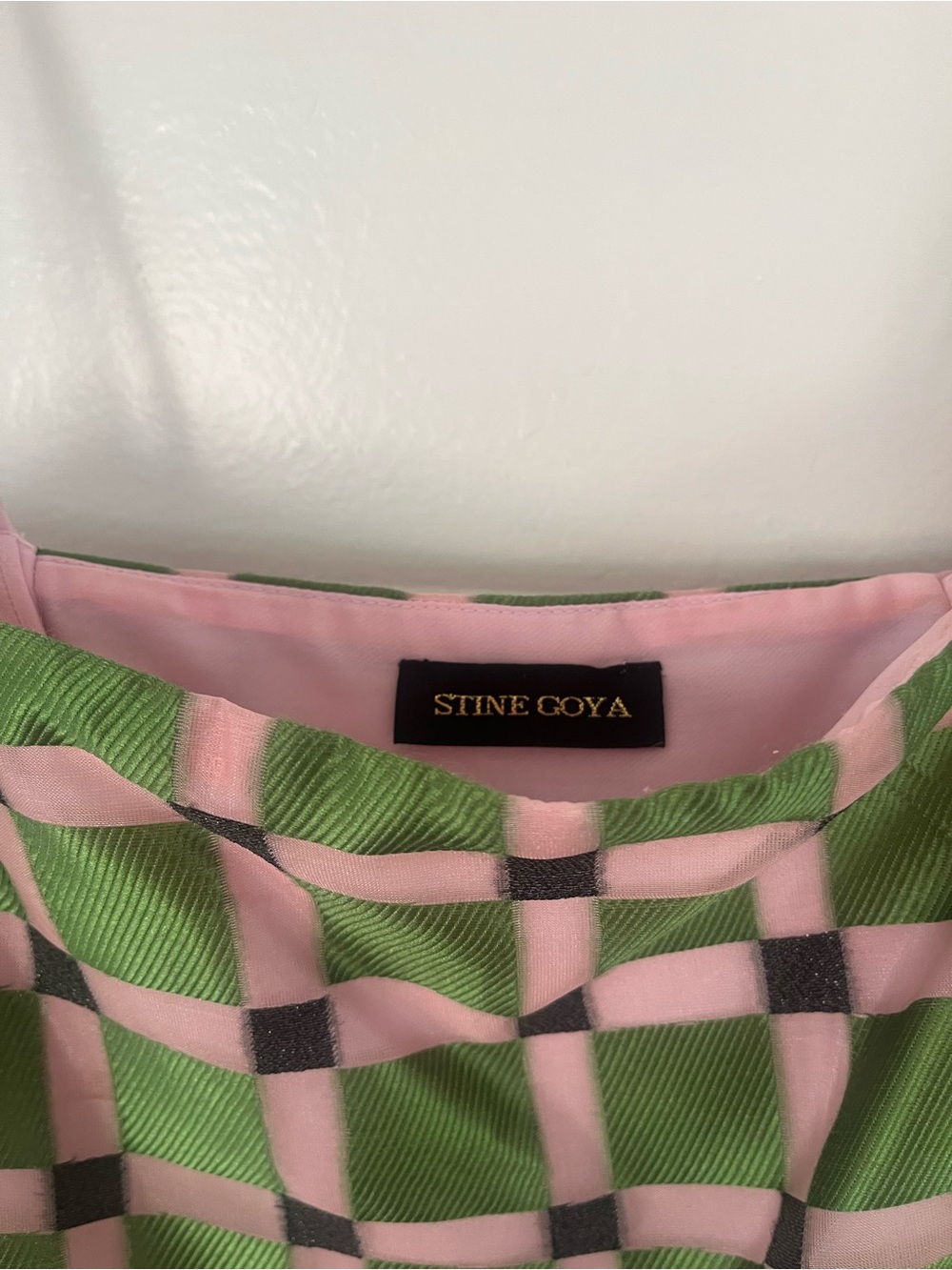STINE GOYA Pink and Green Checkered Midi Dress - Picture 4 of 4